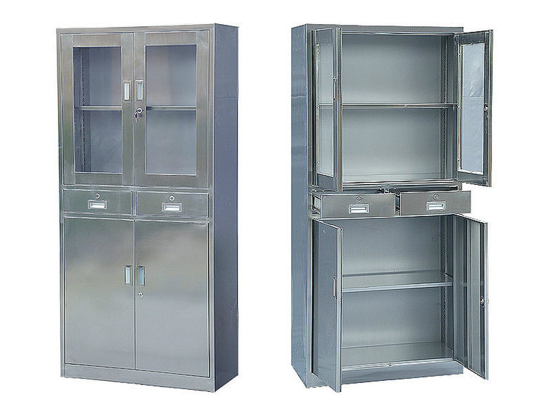 不銹鋼中二屜器械柜